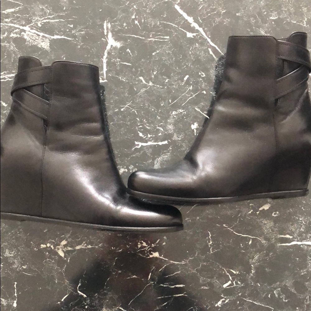 Stuart Weitzman Cross Strap Wedges